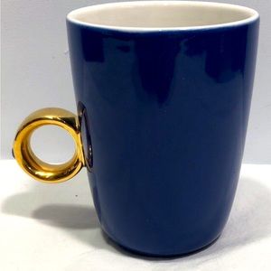 NWOT Fred 2 Carat Swarovski Crystal Ring Handle Tea/Coffee cup. Royal Blue.